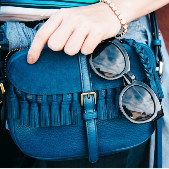 Fossil Kendall Tasseled Cross Body Bag NWT - Picture 3 of 7